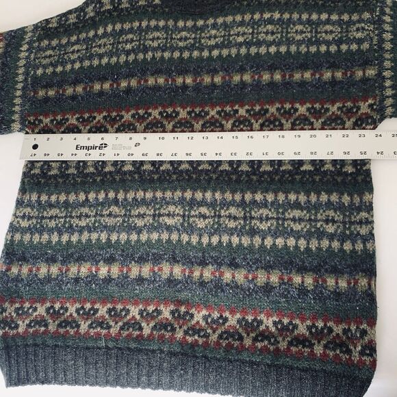 VTG Great Plains Sweater Men XL Navy Green Wool Knit Cosby Grandpa 90s Dad Warm - Picture 4 of 6